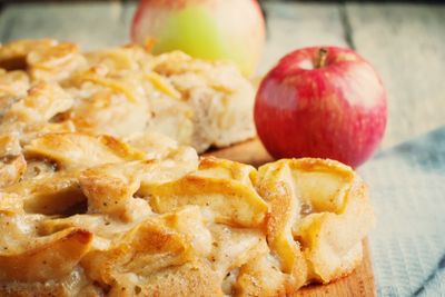 Apple pie, square composition and toned image