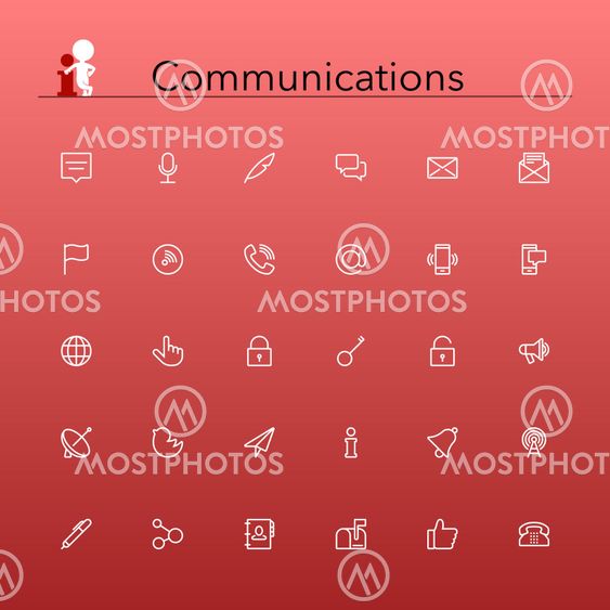 Communications Line Icons