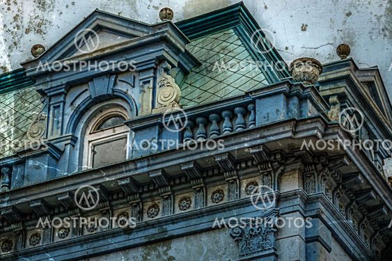Old photo with facade on classical building. Belgrade, Serbia 3
