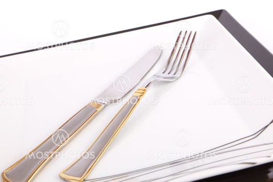 Dish with fork and knife