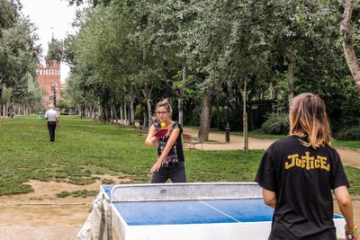 Barcelona, bordtennis utomhus