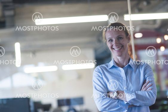 portrait of casual business woman at office