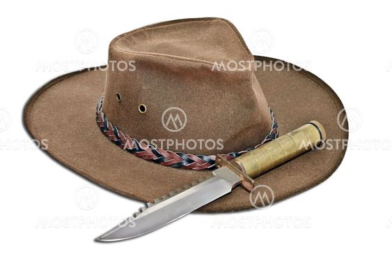 Leather Hat with Large Knife