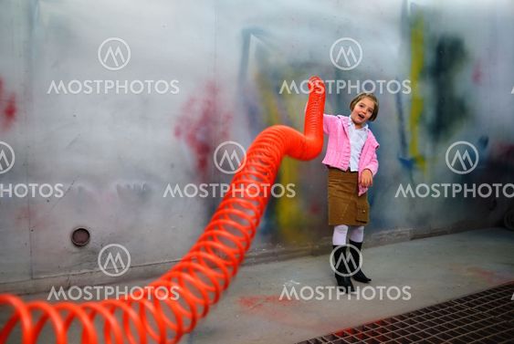 Cute little girl having fun