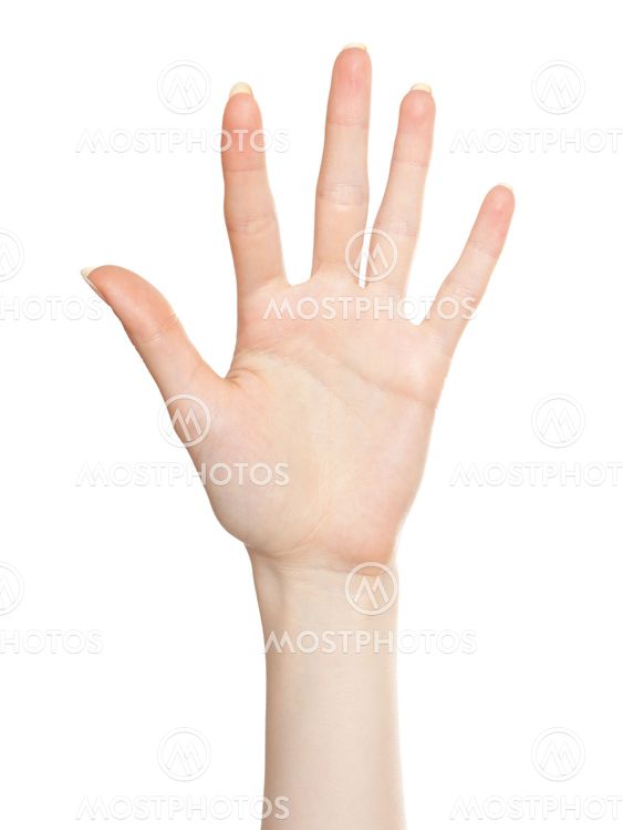 Woman open palm