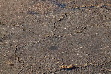 part of the carriageway for cars with damage