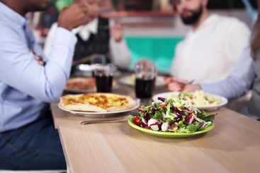 People Having Funh At Street Food Event