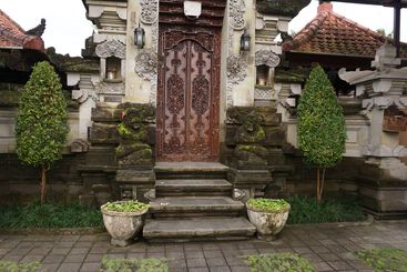 Traditional design of Balinese dwelling house and home...