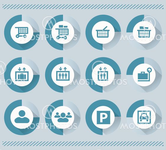 Collection of flat icons, vector illustration