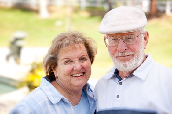 Happy Senior Couple in The Park