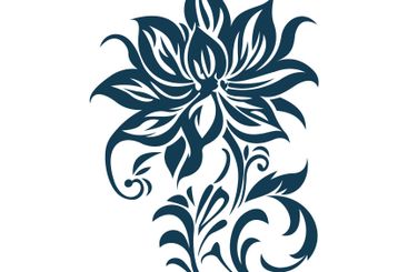 Beautiful Romantic Navy Blue Flower Floral Florist...