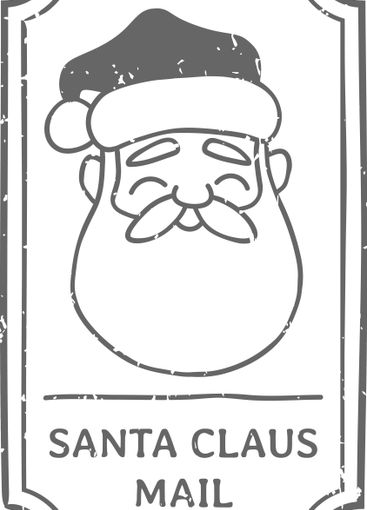 Santa Claus smiling within a vintage frame featuring a...