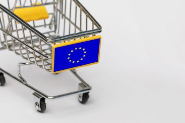 Shopping, VAT and retail in European Union concept....