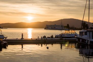 Sunset view of the port of Sozopol, Bulgaria