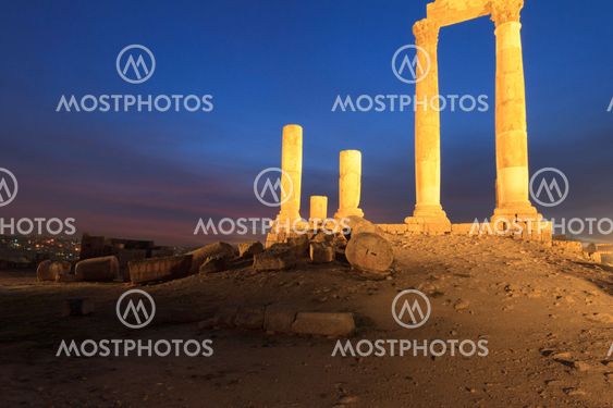 Temple of Hercules in Amman Citade at Nightl, Al-Qasr site, Jordan