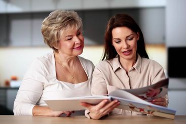 Child Family Photoalbum Or Photobook. Mother Looking