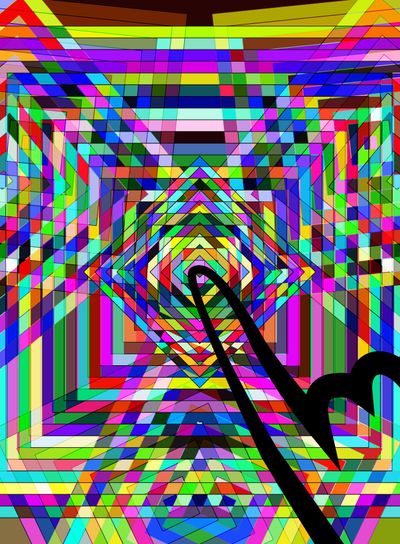 colored background image of the abstract square button