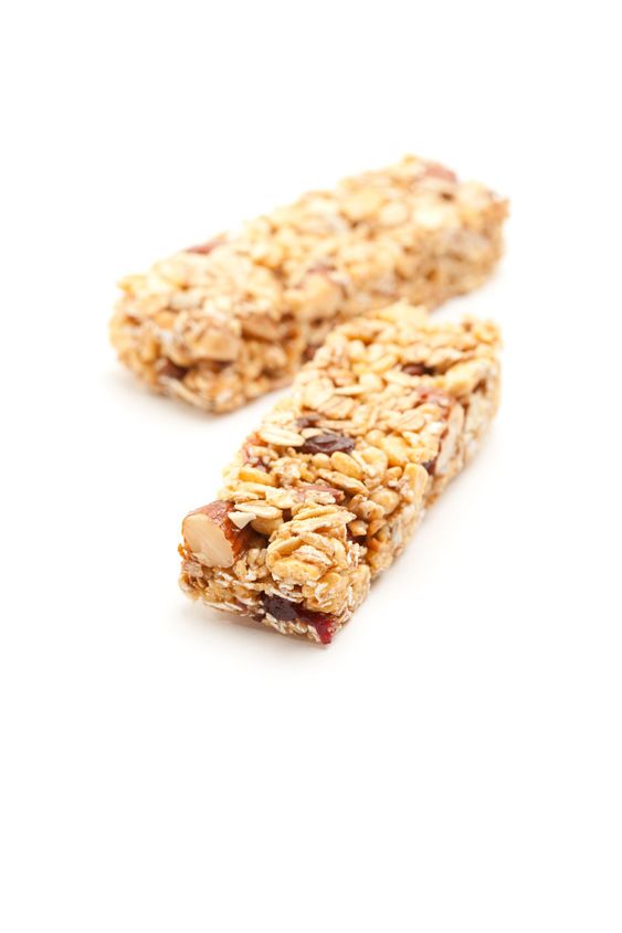 Two Granola Bars Isolated on White