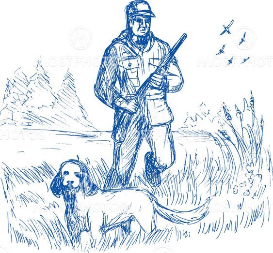 Hunter and trained pointer gun dog