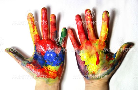 Vivid colored hands