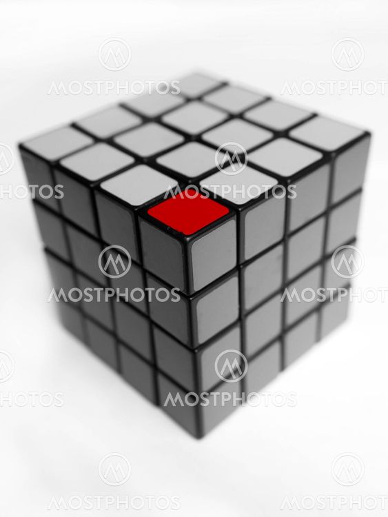 Different unique red cube.