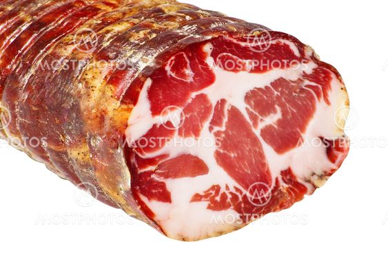 coppa salami on the white
