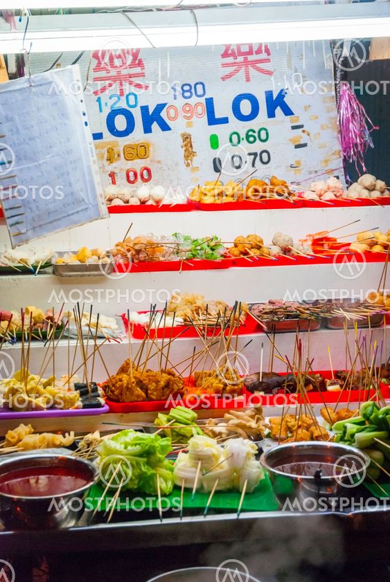Food stall with typical malaysian food