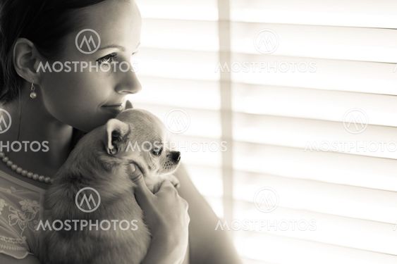 Woman and chihuahua
