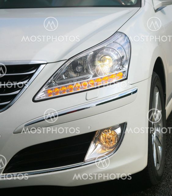 modern white car close up