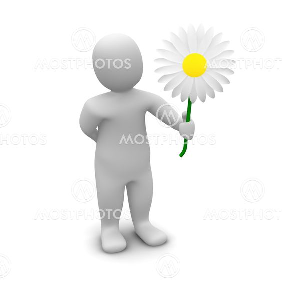 Man and flower