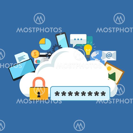 Internet security concept. Flat design stylish.