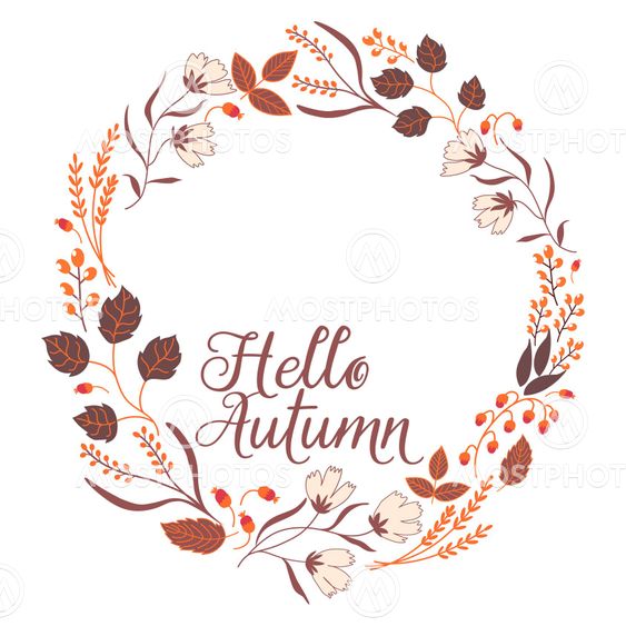 Floral Frame Collection. Sign Hello Autumn