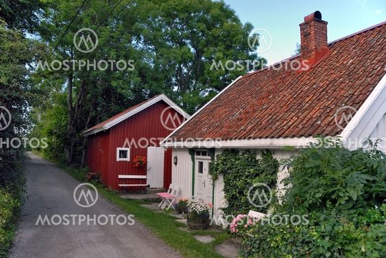Houses in rural setting