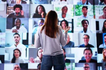 Female Entrepreneur Leading Virtual Conference