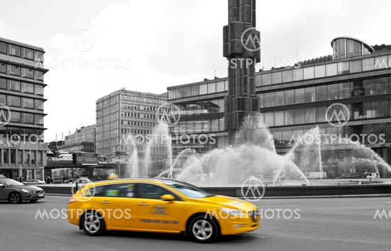 Yellow TAXI at Sergels torg