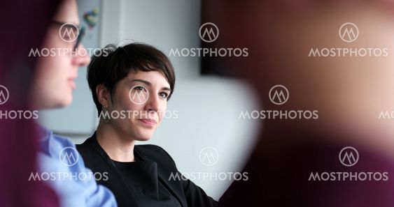 Business Team At A Meeting at modern office building