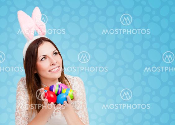 Happy Easter card blue