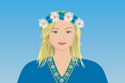 Vacker traditionell svensk kvinna.