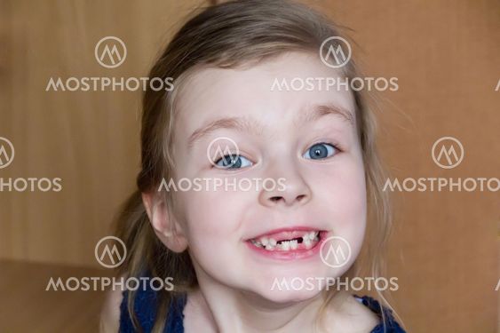 Girl makes faces