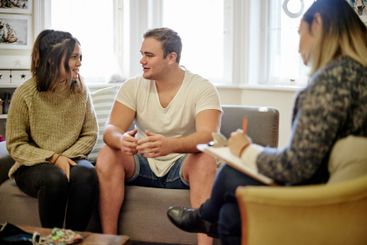 Couple talk, writing therapist and therapy for...