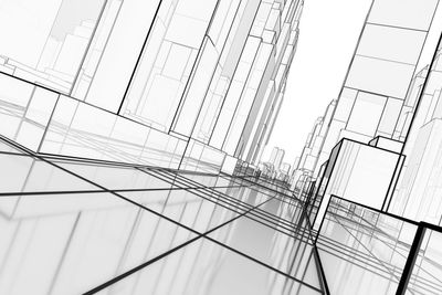 Sketch of modern city, perspective view