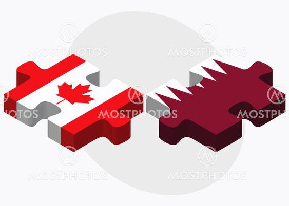 Canada and Qatar Flags