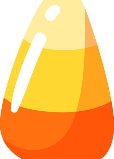 Single candy corn with traditional Halloween colors of...