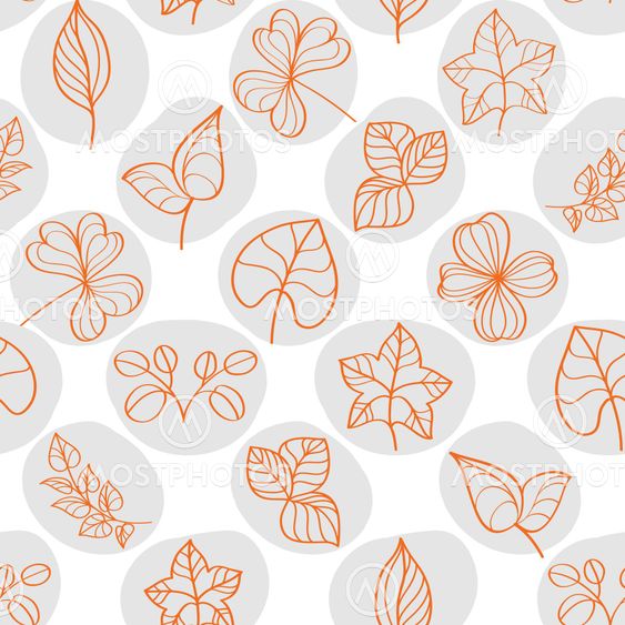 Seamless pattern on leaves theme, Autumn seamless pattern...