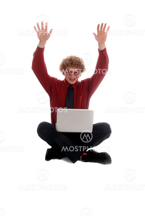 Businessman sitting with Laptop