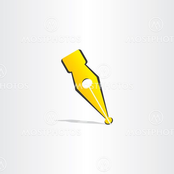 fountain pen yellow symbol design