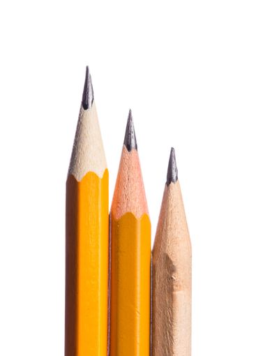 Collection of colored pencils with sharpened tips...