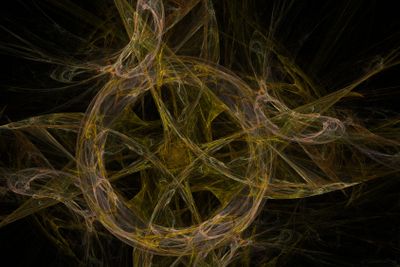 Abstract colorful yellow golden fractal on black...