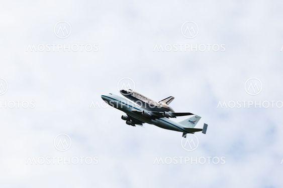 Space shuttle Discovery Flyover over the Washington, D.C. area