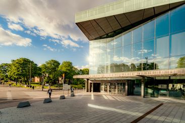 Building under clouds in Helsinki, Finland
